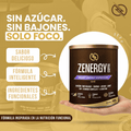 Imagen promocional de Zenergy Espresso Intenso destacando fórmula funcional, sin azúcar y foco estable